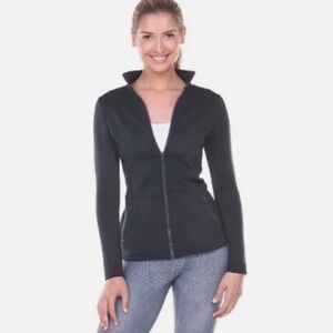 NEW! Prismsport Grey Peplum High Neck Zippered Track Jacket Size XS Retail: $158